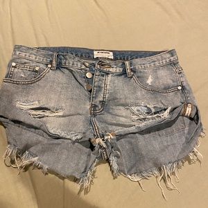 One Teaspoon Bandits Shorts Light Blue Size 30